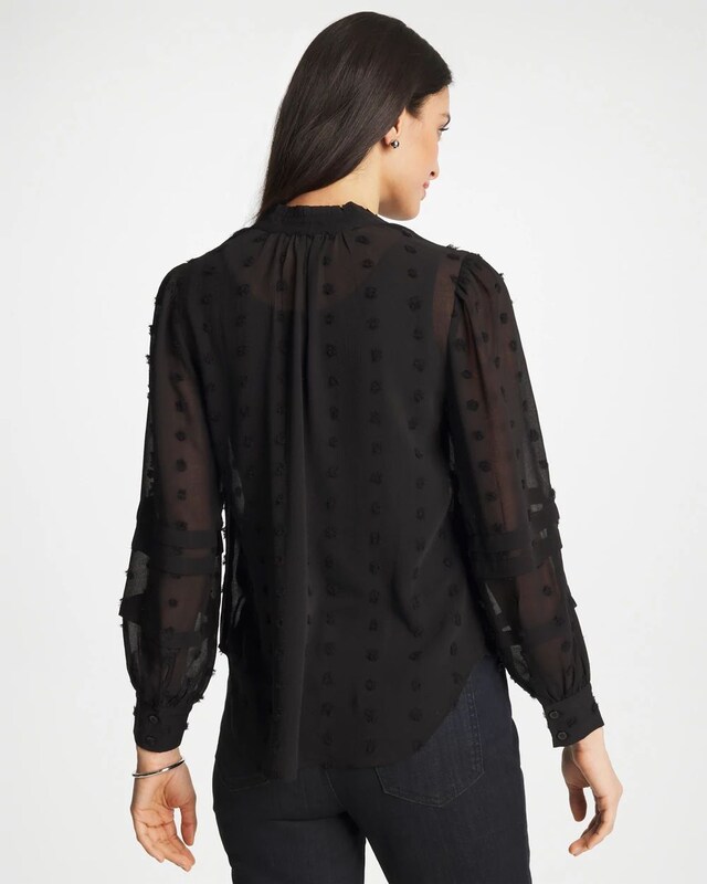 3D Dot Jacquard Chiffon Blouse - image 3